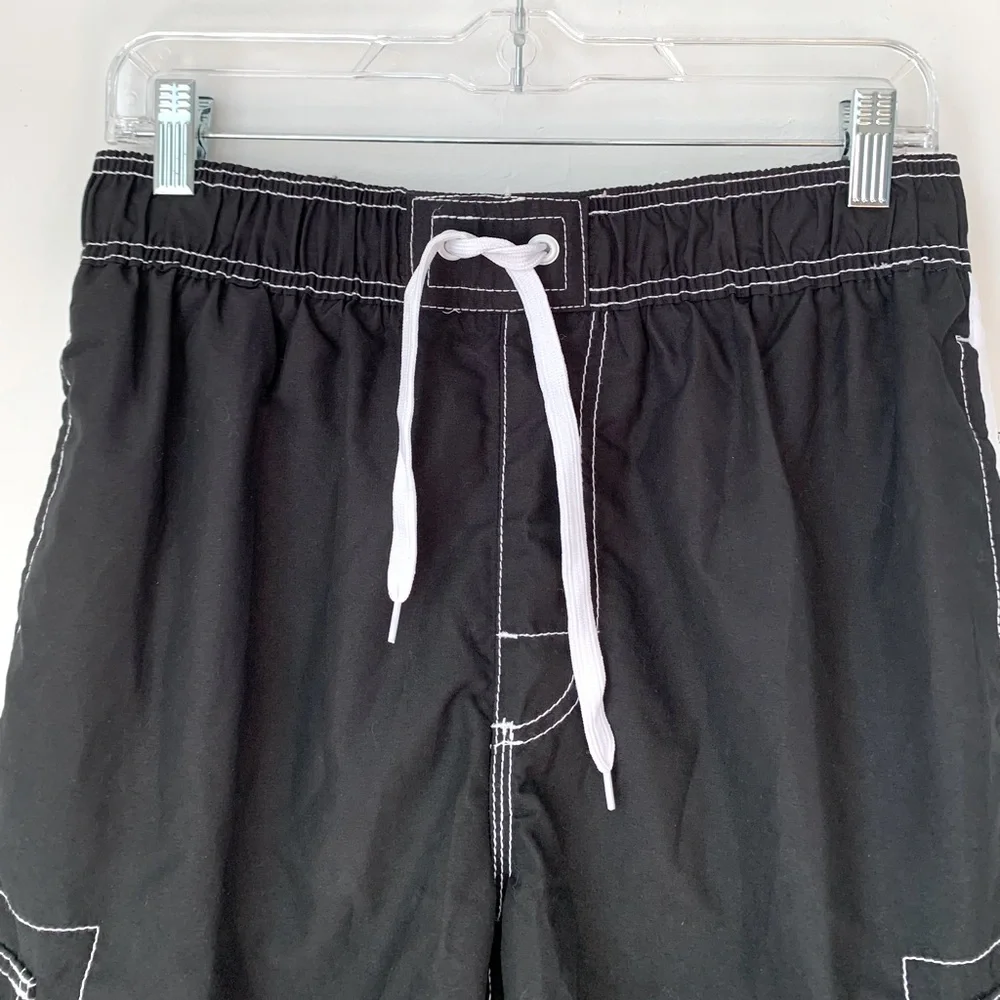 Kanu Surf Barracuda Black 10” Cargo Swim Trunks Medium